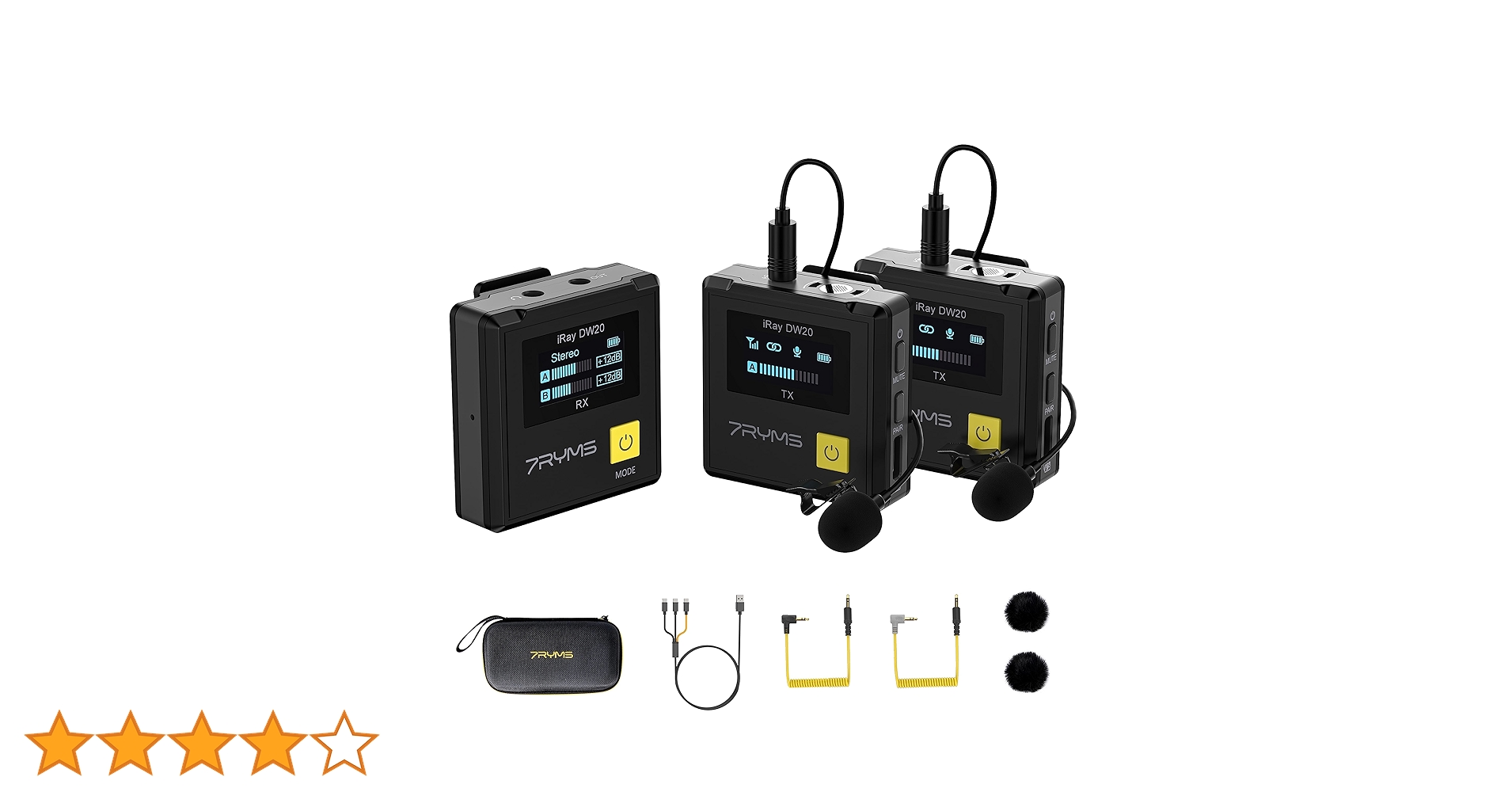 Amazon | ワイヤレスピンマイク 7RYMS 小型軽量 48kHz/24bit